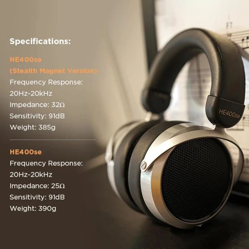 HIFIMAN HE400se Magnetic Headphones Over-Ear Open-Back Magnetic Earphone Orthodynamic Wired Hifi Headset Music Monitor Headphone